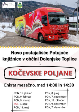 Fotografija: novo postajališče Potujoče knjižnice v občini Dolenjske Toplice